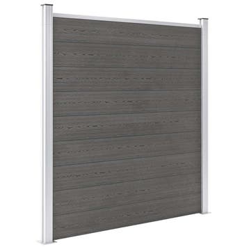 vidaXL Schutting 180x186 cm HKC grijs, Verzenden, Nieuw, Kunststof, 1 tot 2 meter