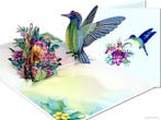 Spectaculaire pop-up kaart met kolibrie in bloemenpracht, Verzenden, Nieuw