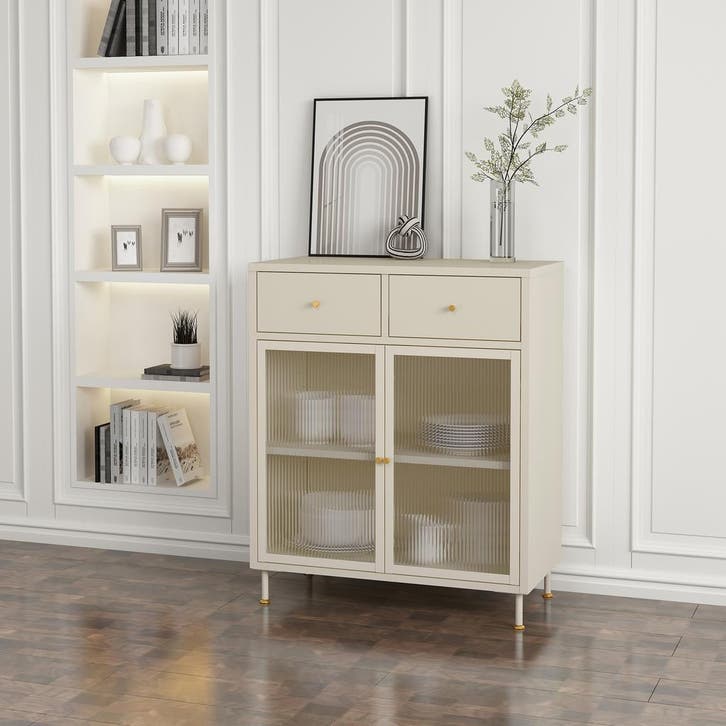 Sideboard Lindau commode 97x80x40 cm cremewit [en.casa], Huis en Inrichting, Kasten | Dressoirs, Verzenden