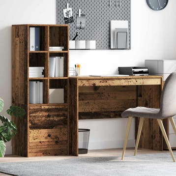 vidaXL Bureau Oudhout 145.5 x 50 x 127 cm 2 st, Huis en Inrichting, Bureaus, Verzenden, Nieuw