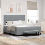 vidaXL Boxspringbed met hoofdeinde Lichtgrijs 180 x 200 cm, Verzenden, Nieuw, Stof