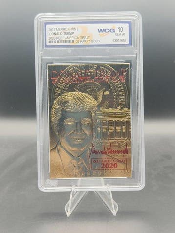 2019 Donald Trump 23K Keep America Great Graded card - WCG, Verzamelen, Nieuw