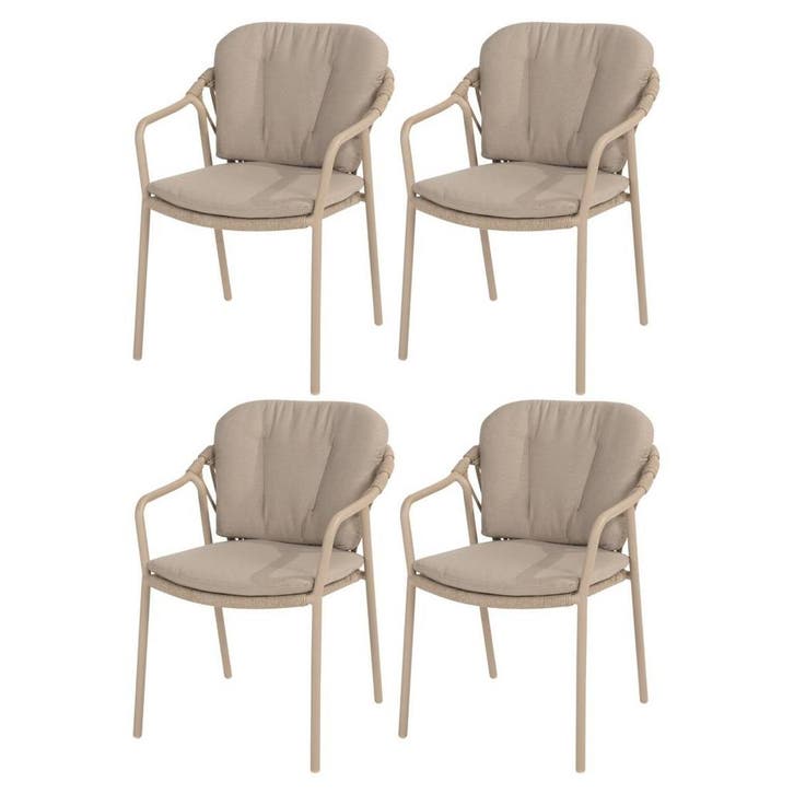 Manitoba stapelbare tuinstoel latte Taste 4SO set van 4, Tuin en Terras, Tuinstoelen, Nieuw, Ophalen of Verzenden