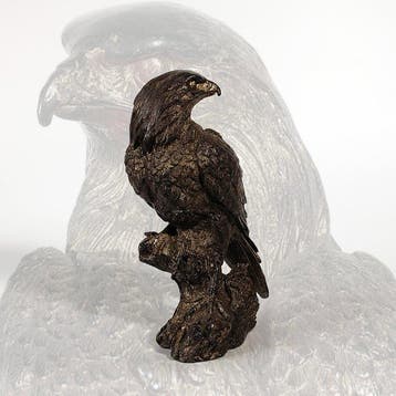 Eagle on Rock Bronze Ornament (), Original Paulownia Box
