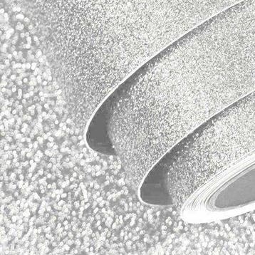 Plakfolie, plakplastic glitterfolie zilver, glittersticker, Nieuw