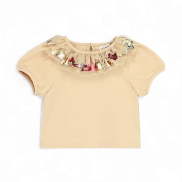 Angels Face Enid Foil Print Collar Baby Top Gold - 68 (4-6, Ophalen of Verzenden, Nieuw