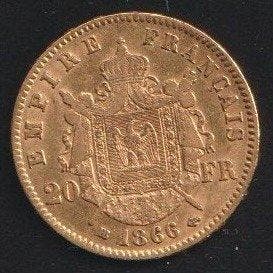 Frankrijk. Napoléon III. 20 Francs 1866-BB, Strasbourg