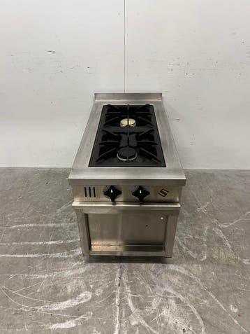 RVS Solymac 2 Pits Fornuis Gasfornuis 50 cm GAS Horeca, Ophalen of Verzenden, Gebruikt