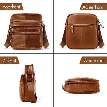 THL Design Leren Schoudertas Heren Dames bruin, Overige merken, Bruin, Verzenden, Nieuw