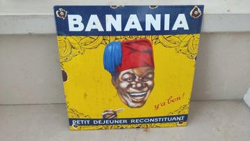 Banania - BANANIA - Reclamebord - Emaille, Metaal, Antiek en Kunst