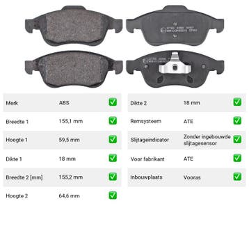 Remblokken Vooras Mitsubishi ASX 1.3 MHEV - ABS 37760, Verzenden, Nieuw, Mitsubishi