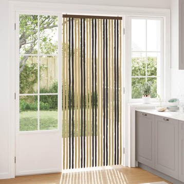 vidaXL Insecten Gordijn Chenille Donkerbruin, Beige 90 x 220, Verzenden, Nieuw, Bruin