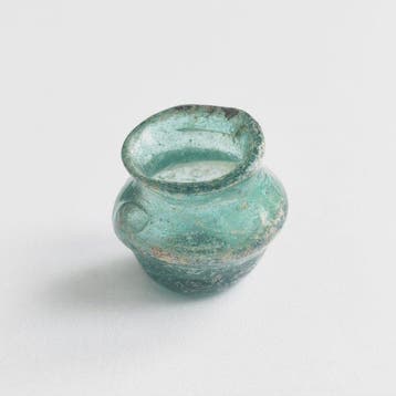 kleine Aziatische Romeins Blauw Glas XXS Parfum Zalf Flesje
