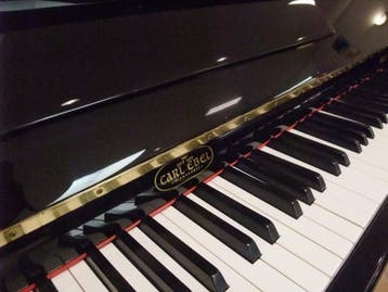 Carl Ebel piano, 1.10m. hoog, Als Nieuw - Direct Leverbaar, Verzenden, Zwart, Zo goed als nieuw, Piano