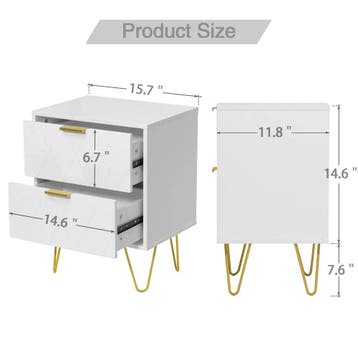 Nachtkastje set van 2 - Bijzettafel - Opbergkastje - 40x30x5, Huis en Inrichting, Verzenden, Zo goed als nieuw