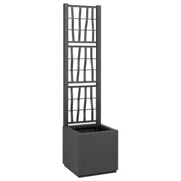 vidaXL Tuindruppel met Trellis Donkergrijs 36 x 36 x 140 cm, Tuin en Terras, Verzenden, Nieuw, Minder dan 60 cm, 60 cm of meer