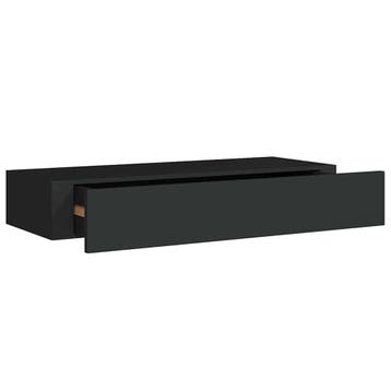 Zwarte wandplank met lade - Outlet prijs - 39% korting, Ophalen of Verzenden, Gebruikt