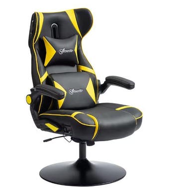 Nieuw: Gamingstoel Ergonomisch – Bluetooth Geel Zwart Game, Verzenden, Geel, Nieuw, Ergonomisch