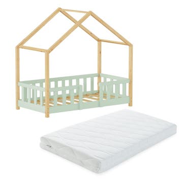 Kinderbed Treviolo met uitvalbeveiliging en matras 70x140 cm, Verzenden, Nieuw