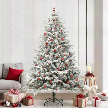 vidaXL Artificial Pre-lit Kerstboom met Ballenset Groen 240, Diversen, Kerst, Verzenden, Nieuw