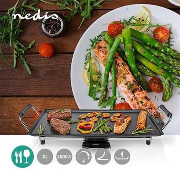 Nedis Teppanyaki Bakplaat - Grillplaat 48x27cm - 6 personen, Witgoed en Apparatuur, Verzenden, Zo goed als nieuw