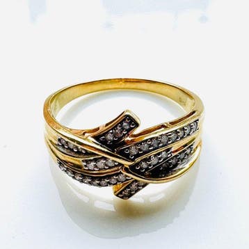 Ring - 18 karaat Geel goud - 0.36ct. tw. Diamant, Nieuw