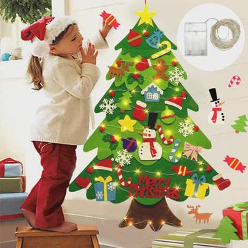 DIY Vilt Kerstboom Decoratie met Ornamenten - Feestelijk & C, Diversen, Verzenden, Nieuw