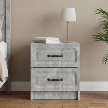 vidaXL Nachtkastje Betongrijs 43 x 34,5 x 44,5 cm Bewerkt, Minder dan 45 cm, Verzenden, Nieuw, Minder dan 55 cm