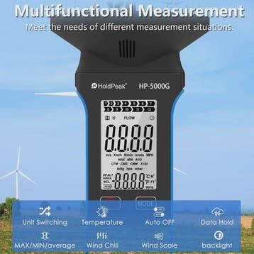 HP-5000G Digitale Anemometer: Compact, Waterdicht, Oplaadbaa, Verzenden, Nieuw