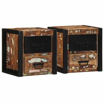 vidaXL Nachtkastjes 2st 40x35x40cm massief gerecycled hout, Minder dan 45 cm, Verzenden, Nieuw, Minder dan 55 cm