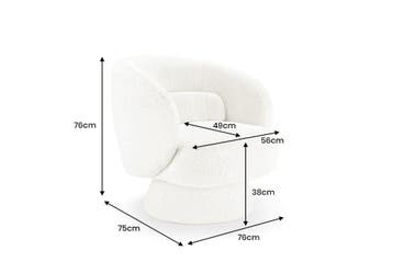 Fauteuil BOSSA NOVA 360° draaibaar bouclé wit - 43526, Ophalen of Verzenden, Nieuw