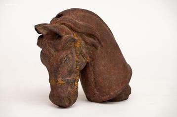 Antieke Gietijzeren Paardenhoofd