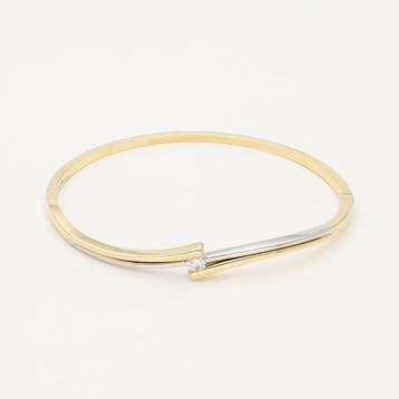 Armband - 14 karaat Geel goud, Witgoud Diamant (Natuurlijk), Nieuw