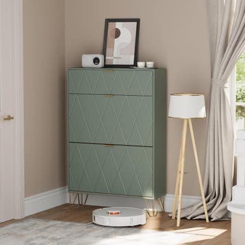Schoenenkast - Schoenenrek - 80x24x120 cm - Groen - UEV, Verzenden, Zo goed als nieuw