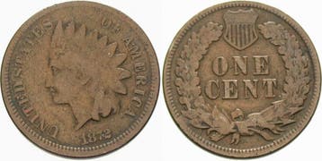 Cent 1872 Vereinigte Staaten von Amerika Indian Head, Postzegels en Munten, Verzenden