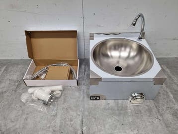 HCB RVS Wasbak Spoelbak met kniebediening 40 x 40 cm Horeca, Ophalen of Verzenden, Nieuw in verpakking
