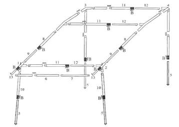 Dorema Frame Quattro Staal 25mm 225-275 EG, Nieuw