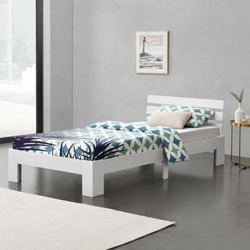 Houten bed Nivala grenen met bedbodem 120x200 cm wit, Verzenden, Nieuw