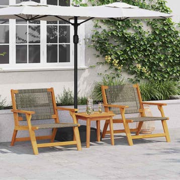 vidaXL Tuinmeubelen 2 pcs Grijs 67 x 78 x 73 cm Massief, Verzenden, Nieuw
