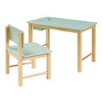 Kindertafel met kinderstoel Skjåk naturel en mint [en.casa], Verzenden, Nieuw