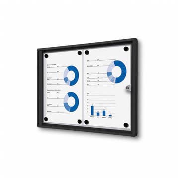 Informatiekast Binnen Whiteboard 2x A4 Budget Zwart, Nieuw in verpakking