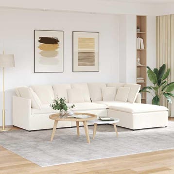 vidaXL Modulaire bank met voetenbank&kussens gekrulde, Huis en Inrichting, Banken | Bankstellen, Verzenden, Nieuw, Stof