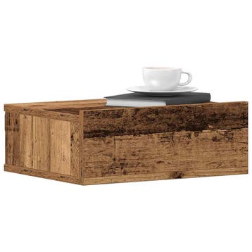 vidaXL Nachtkastje zwevend 40x32x15 cm bewerkt hout oud, Minder dan 45 cm, Verzenden, Nieuw, Minder dan 55 cm