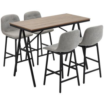 TRUUSK Bartafel Set 5-dlg. - Bistrottafel Met 4 Barkrukken -, Verzenden, Nieuw