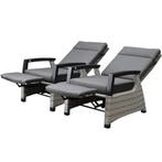 Dallas lounge balkonset 2 delig verstelbaar met verstelbare, Ophalen of Verzenden, Nieuw, Wicker