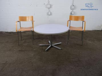 Bijzettafel / salontafel chroom 5-voet frame Ø100 cm, Verzenden, Gebruikt
