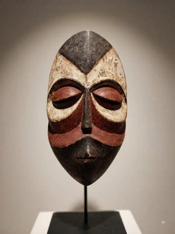 Wandelstok - Hout - Galoa-masker