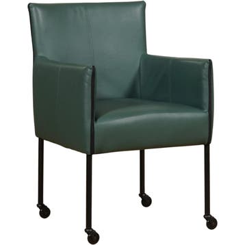 Leren eetkamerstoel More - Toledo Forrest (groen) - Poten, Overige kleuren, Bohemian, Industrieel, Modern, Scandinavisch, Nieuw