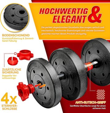 Dumbells set - Gewichten set - Halterset - Verstelbaar - 20, Sport en Fitness, Verzenden, Zo goed als nieuw