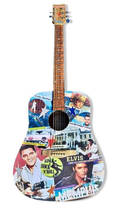 Bernard Xavier - sculptuur, Guitare Folk Custom Elvis, Antiek en Kunst, Curiosa en Brocante